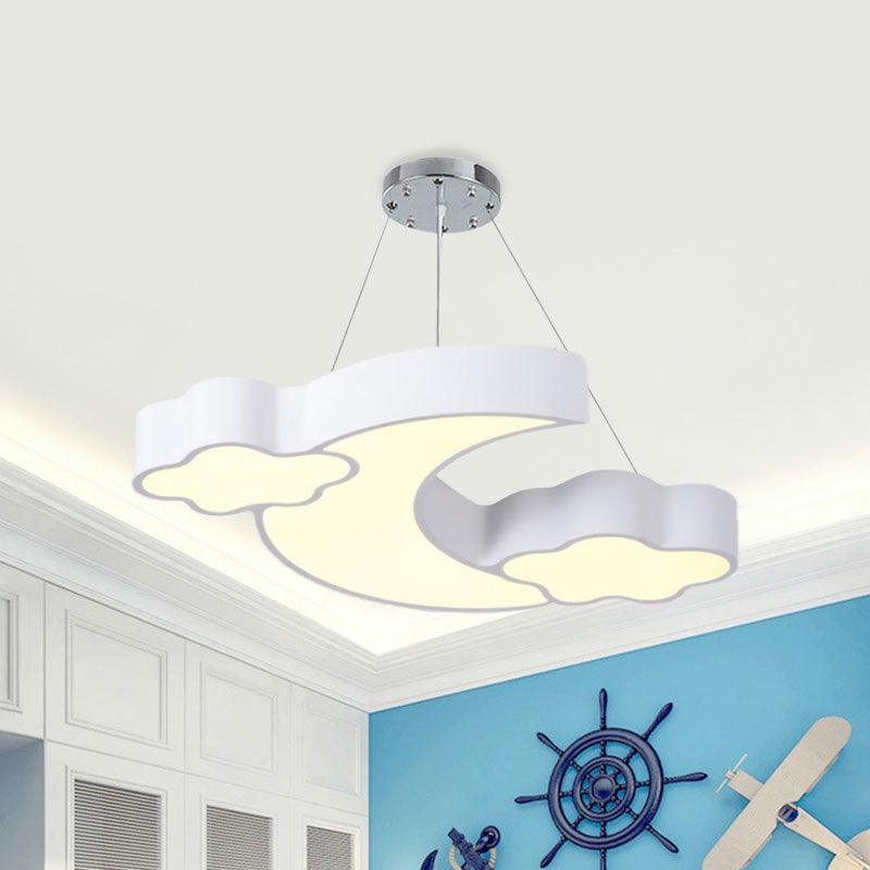 Acrylic Cloud and Moon Ceiling Pendant Modern LED Chandelier - Rebooters