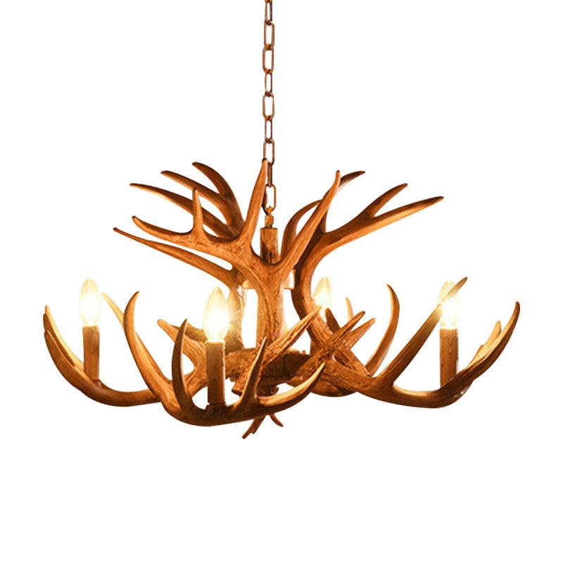 Antler Living Room Hanging Lamp Traditional Resin Chandelier - Rebooters