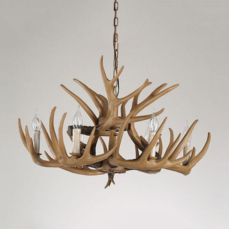 Antler Living Room Hanging Lamp Traditional Resin Chandelier - Rebooters