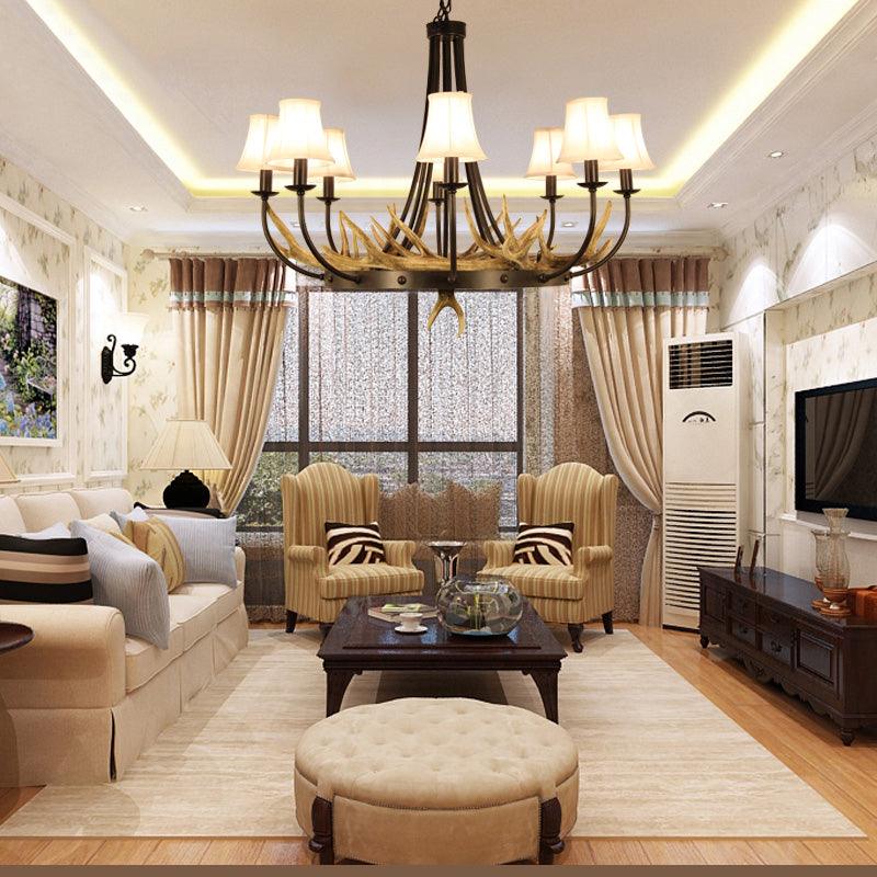 Bend Arm Metallic Hanging Chandelier 8-Bulb Kitchen Lamp - Rebooters