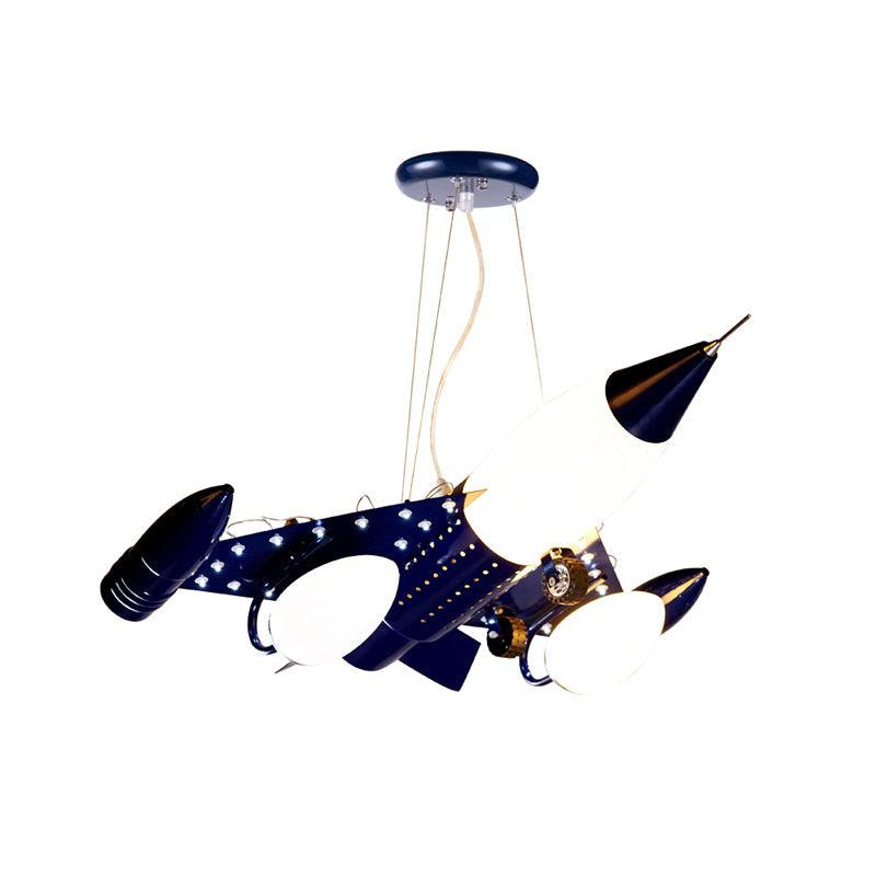 Dark Blue Airplane Drop Pendant Cartoon Chandelier Lighting - Rebooters