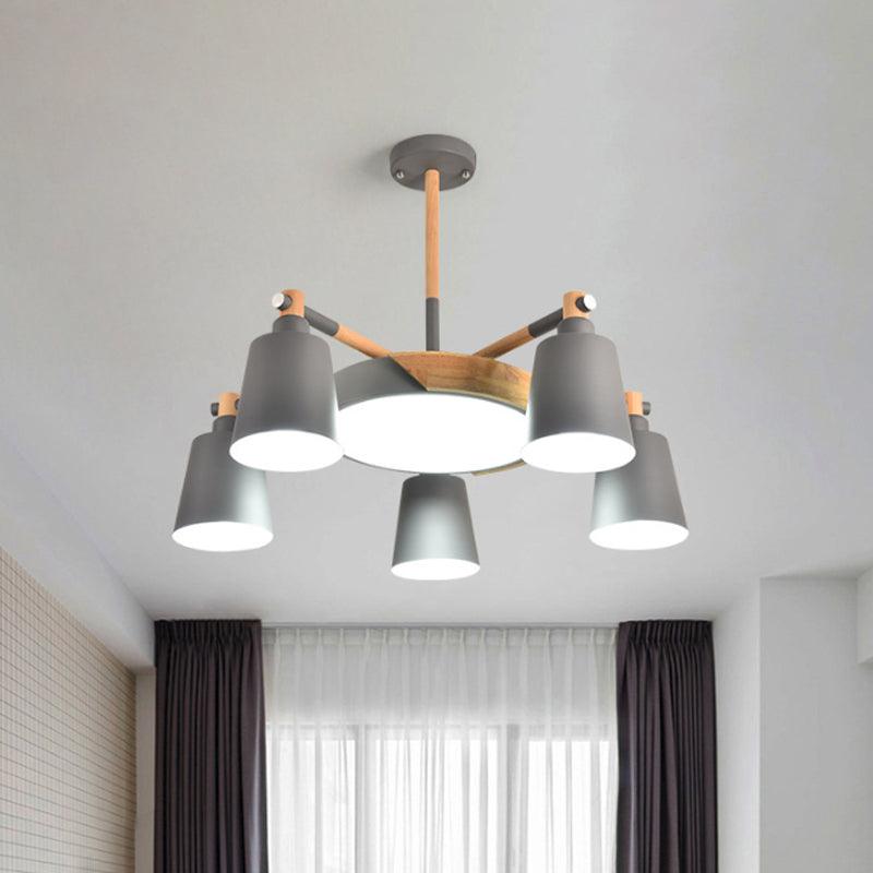 3/5/8-Light Living Room Chandelier Lamp Macaron Grey Blue White - Rebooters