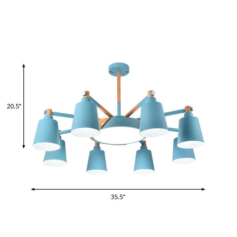 3/5/8-Light Living Room Chandelier Lamp Macaron Grey Blue White - Rebooters