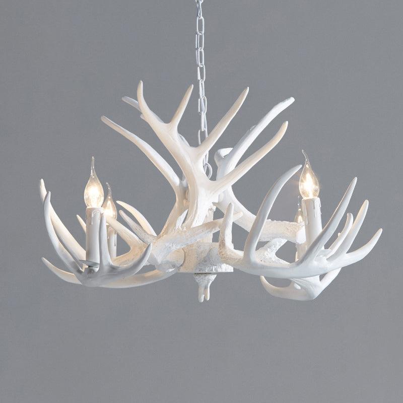 2-Layered Antler Resin Chandelier Rustic 3/6/8 Lights Fixture - Rebooters