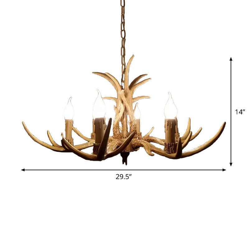 6/8/12 Bulbs Chandelier Lodge Antler Resin Ceiling Lamp - Rebooters