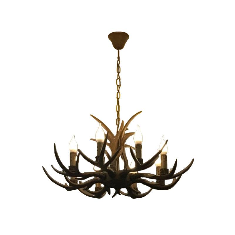 6/8/12 Bulbs Chandelier Lodge Antler Resin Ceiling Lamp - Rebooters