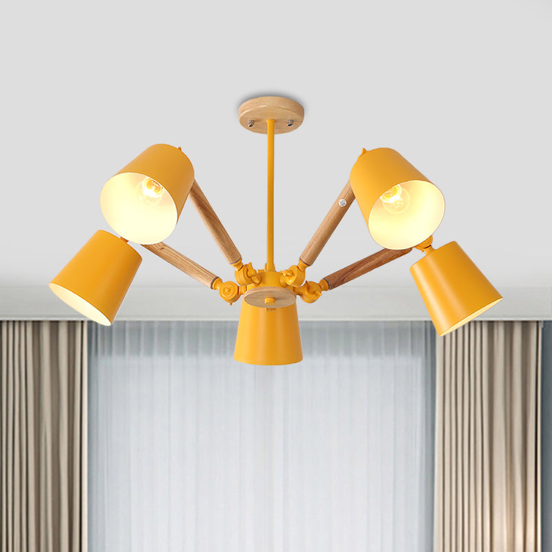 Bedroom Chandelier for Girls Macaron Wood Ceiling Light - Rebooters