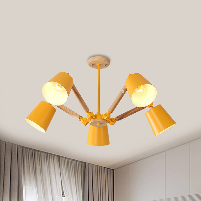 Bedroom Chandelier for Girls Macaron Wood Ceiling Light - Rebooters