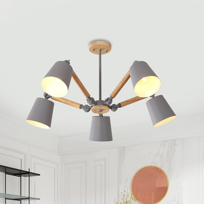 Bedroom Chandelier for Girls Macaron Wood Ceiling Light - Rebooters