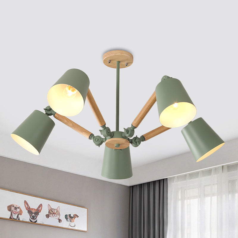 Bedroom Chandelier for Girls Macaron Wood Ceiling Light - Rebooters
