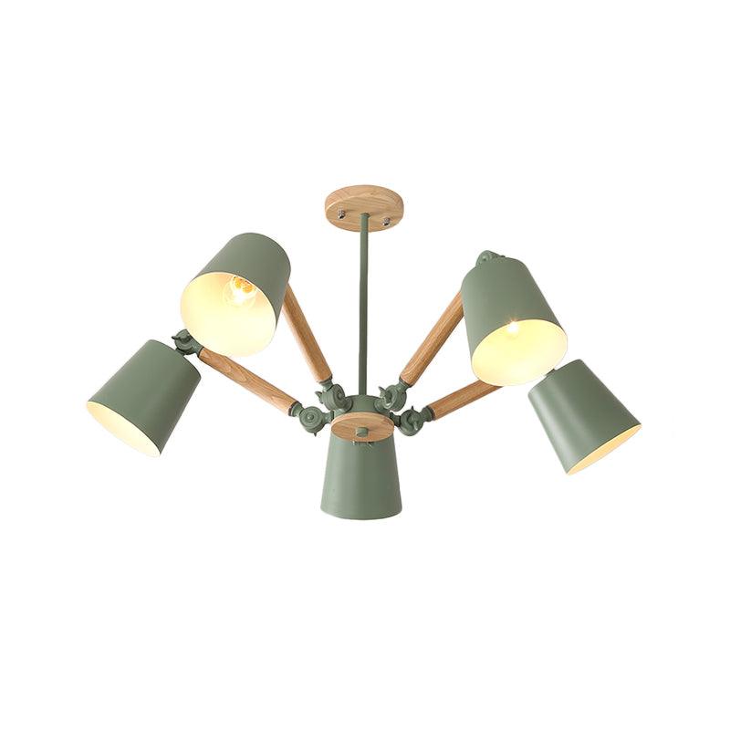 Bedroom Chandelier for Girls Macaron Wood Ceiling Light - Rebooters