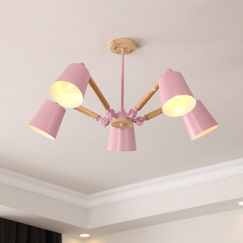 Bedroom Chandelier for Girls Macaron Wood Ceiling Light - Rebooters