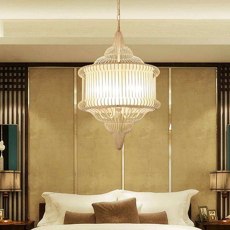 5-Bulb Larger Cage Lantern Pendant Farmhouse Lighting Fixture - Rebooters