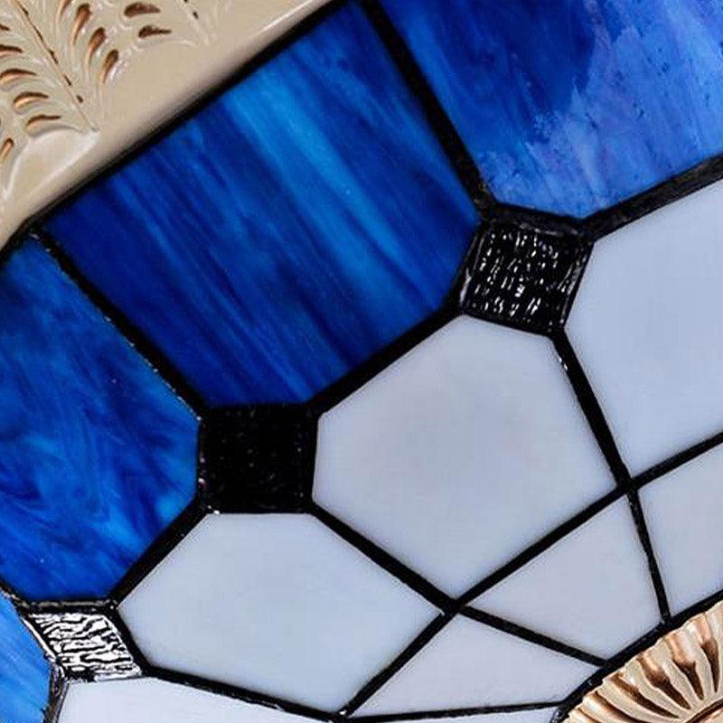 19"/19.5" W Orange/Blue Cut Glass Pendant Chandelier - Rebooters