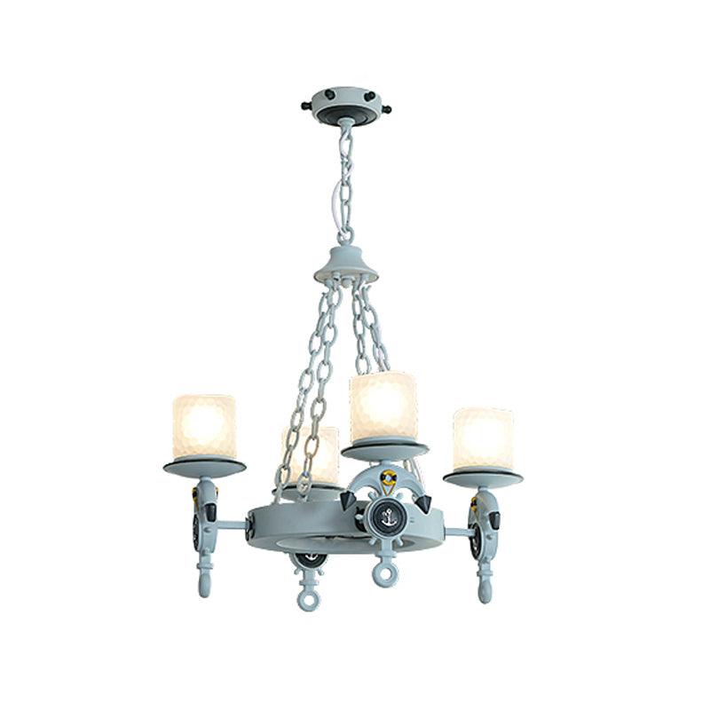 Anchor Suspension Light Modernism Resin 4 Lights Blue Pendant Chandelier - Rebooters