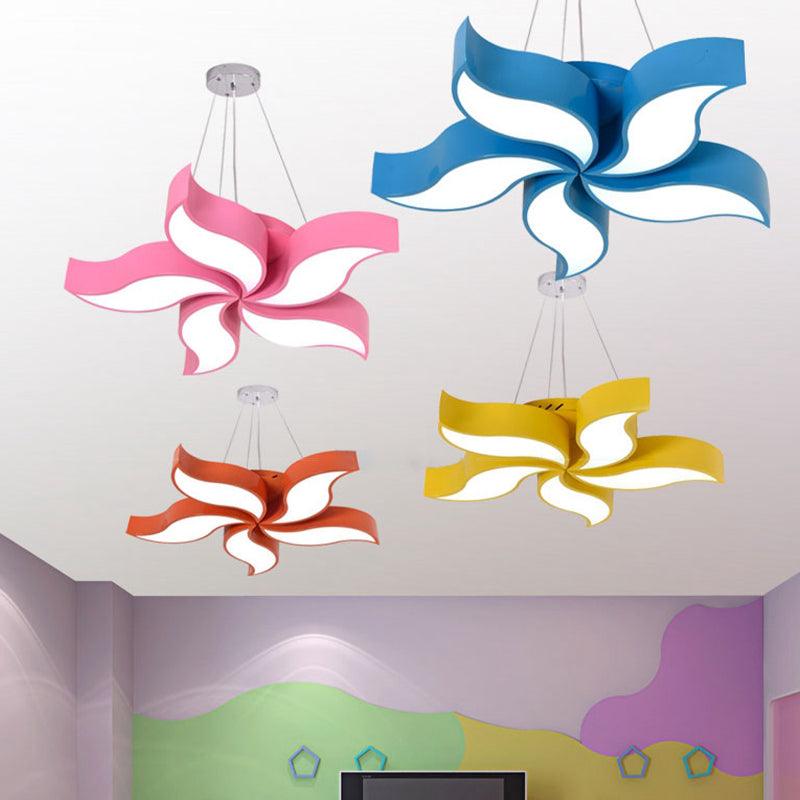 Bauhinia-Like Chandelier Light Macaroon Acrylic Yellow Fixture - Rebooters