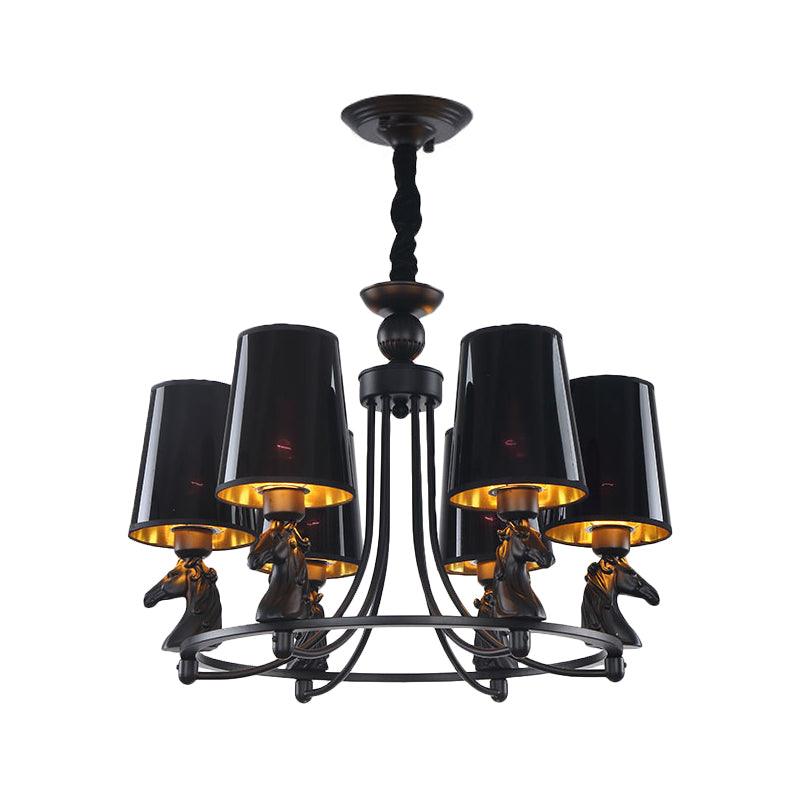 Iron Flared Chandelier Lamp Traditional 4/6/8-Light Pendant - Rebooters