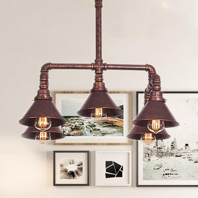 5-Light Chandelier Industrial Living Room Hanging Light - Rebooters