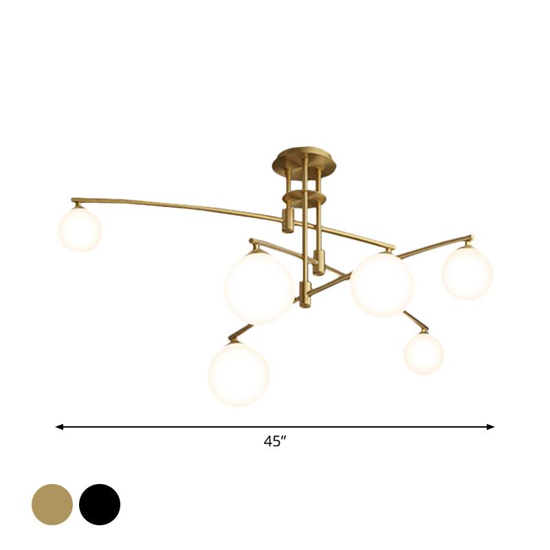 3-Layered Bedroom Chandelier Metallic 6/9-Light Lamp Black Gold - Rebooters