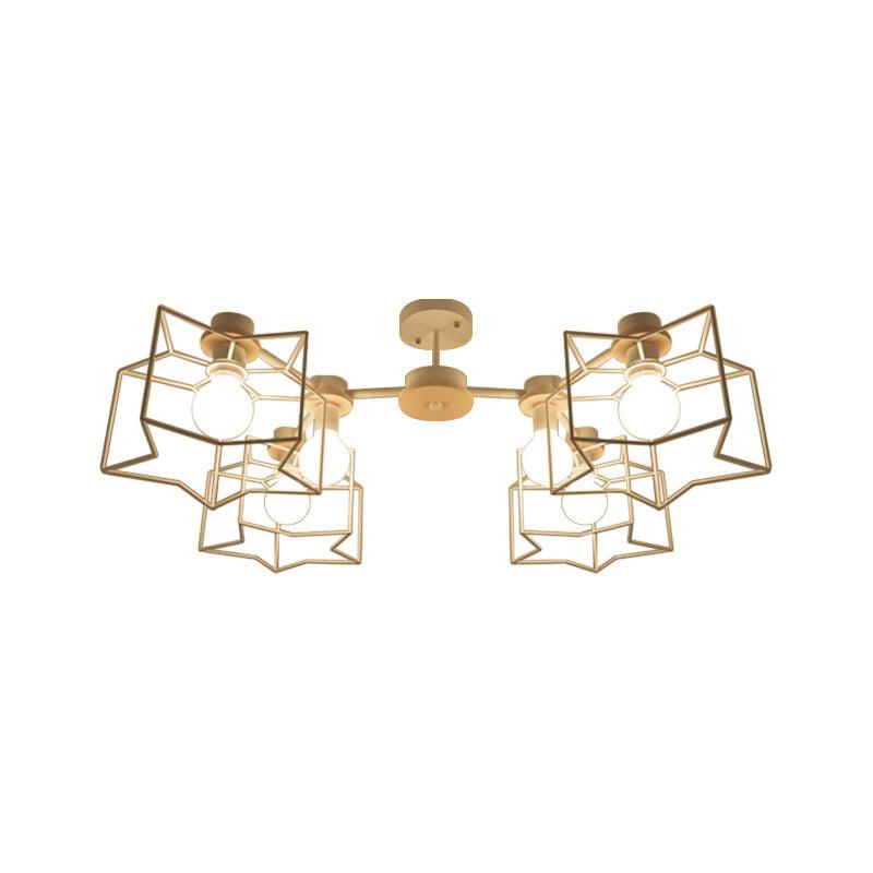 6-Light Bedroom Hanging Chandelier Cartoon White Lamp - Rebooters