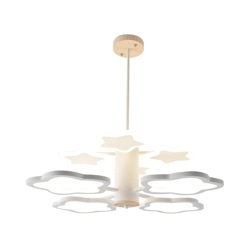 8 Bulbs Bedroom Suspension Lamp Nordic White Ceiling Chandelier - Rebooters