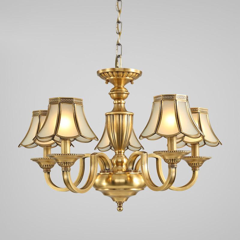 6/8/10 Lights Frosted Glass Panel Chandelier Lighting - Rebooters