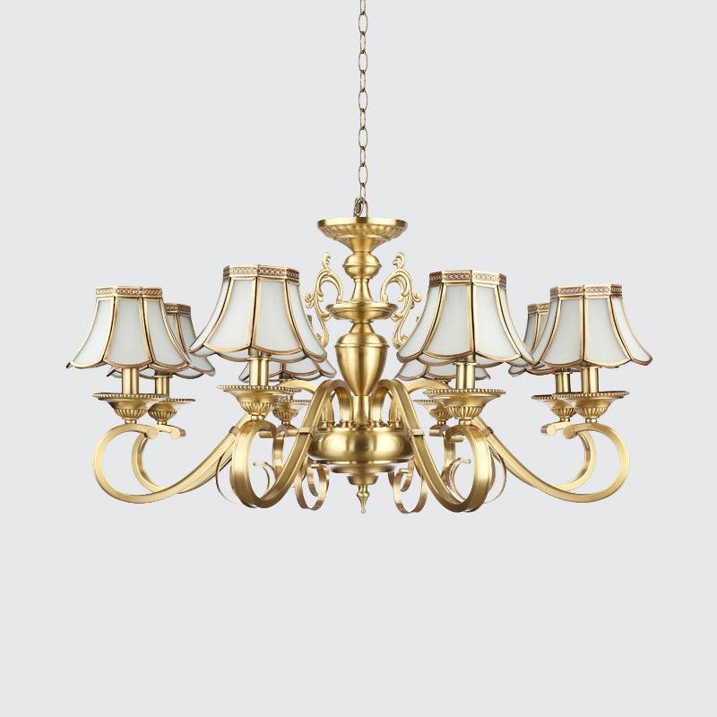 Polished Brass Scalloped Chandelier Lamp 8 Lights Ceiling Light - Rebooters
