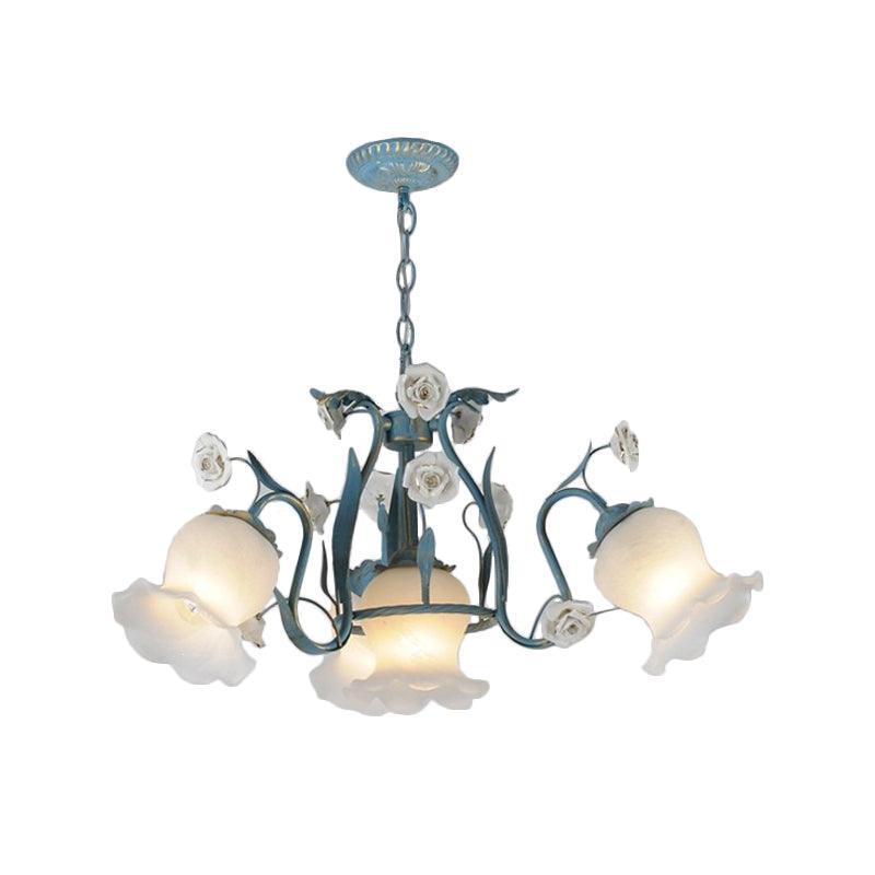 4/6/9-Head Chandelier Lamp Pastoral Style Floral Pendant Light - Rebooters