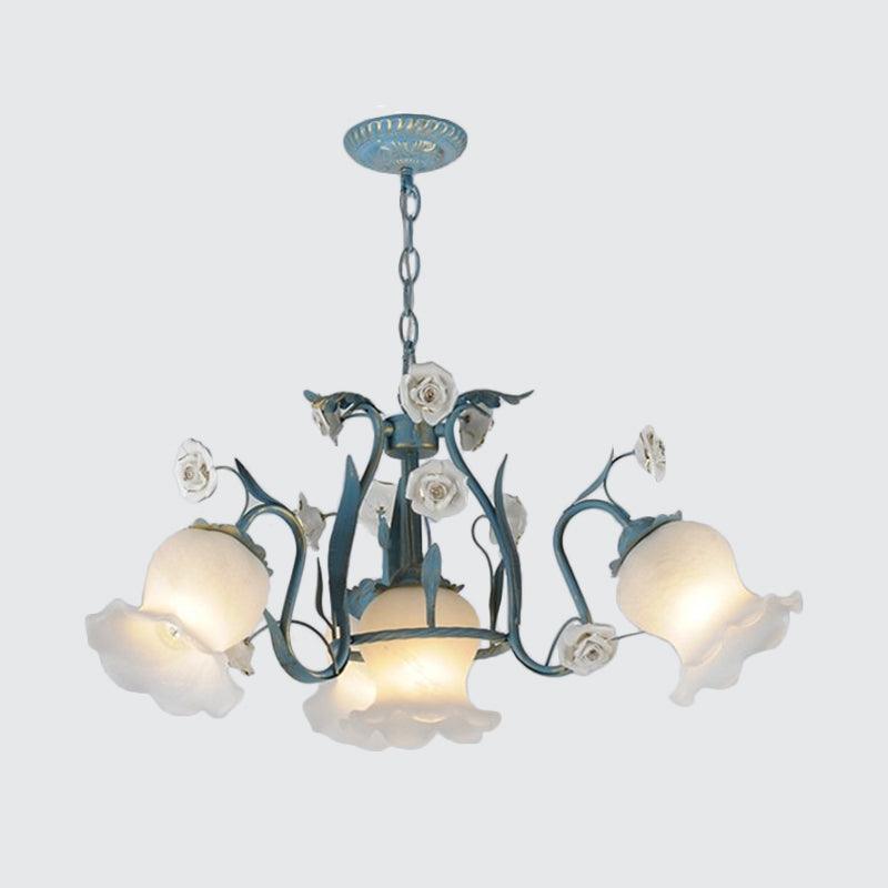 4/6/9-Head Chandelier Lamp Pastoral Style Floral Pendant Light - Rebooters