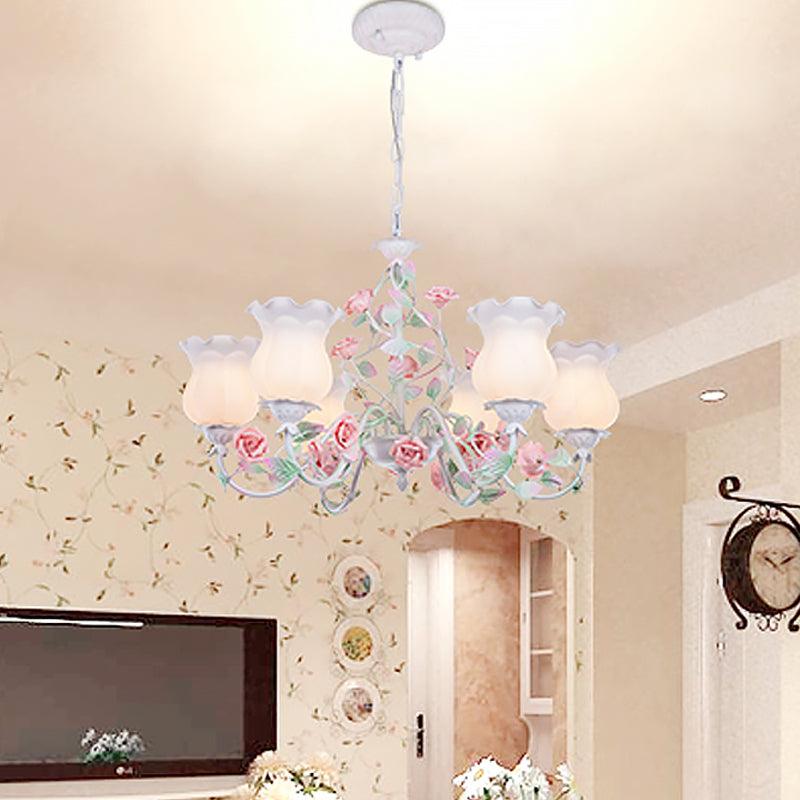 6/8 Heads Chandelier Lamp Korean Garden Living Room Light - Rebooters