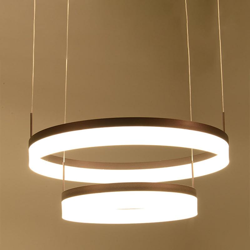Acrylic 2/3-Tier Circular Drop Pendant Minimalism Coffee Lamp - Rebooters
