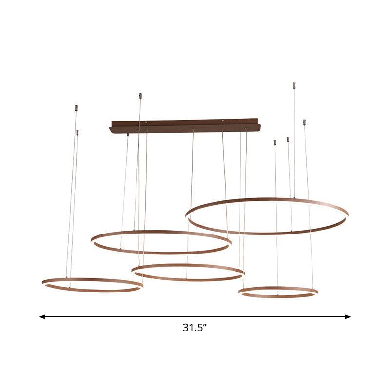 3/4/5-Tier Circular Restaurant Chandelier Acrylic Minimalist LED Ceiling Pendant Light - Rebooters