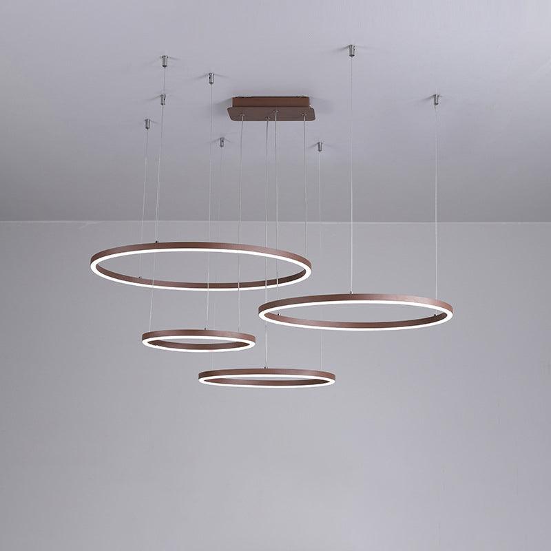 3/4/5-Tier Circular Restaurant Chandelier Acrylic Minimalist LED Ceiling Pendant Light - Rebooters