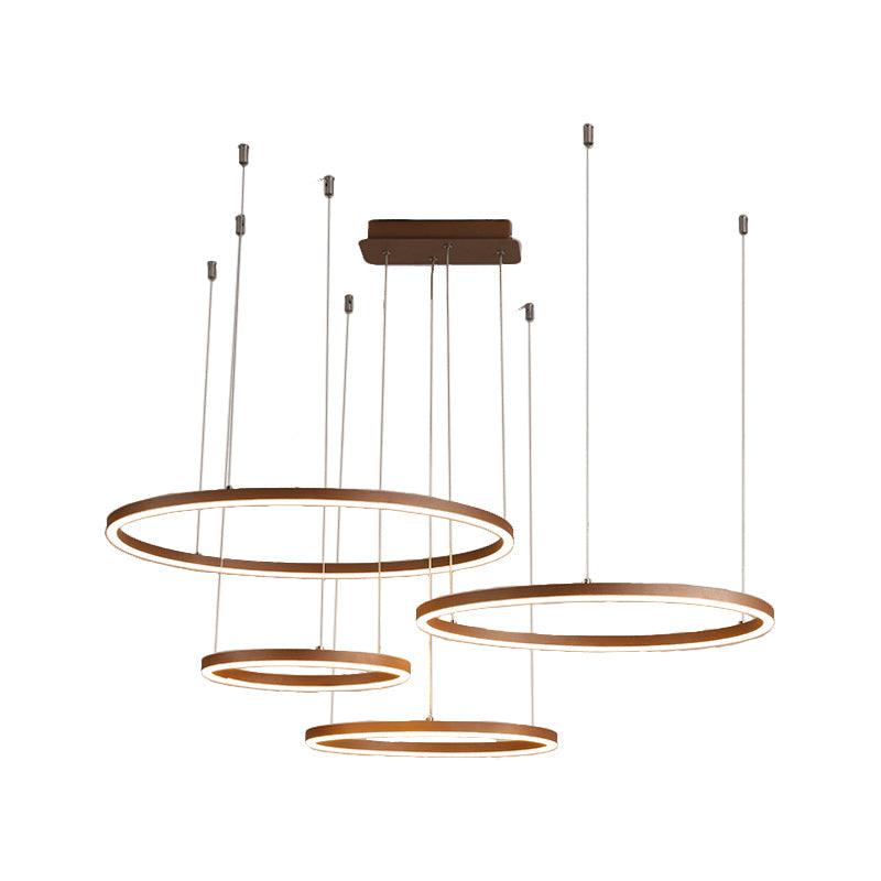 3/4/5-Tier Circular Restaurant Chandelier Acrylic Minimalist LED Ceiling Pendant Light - Rebooters