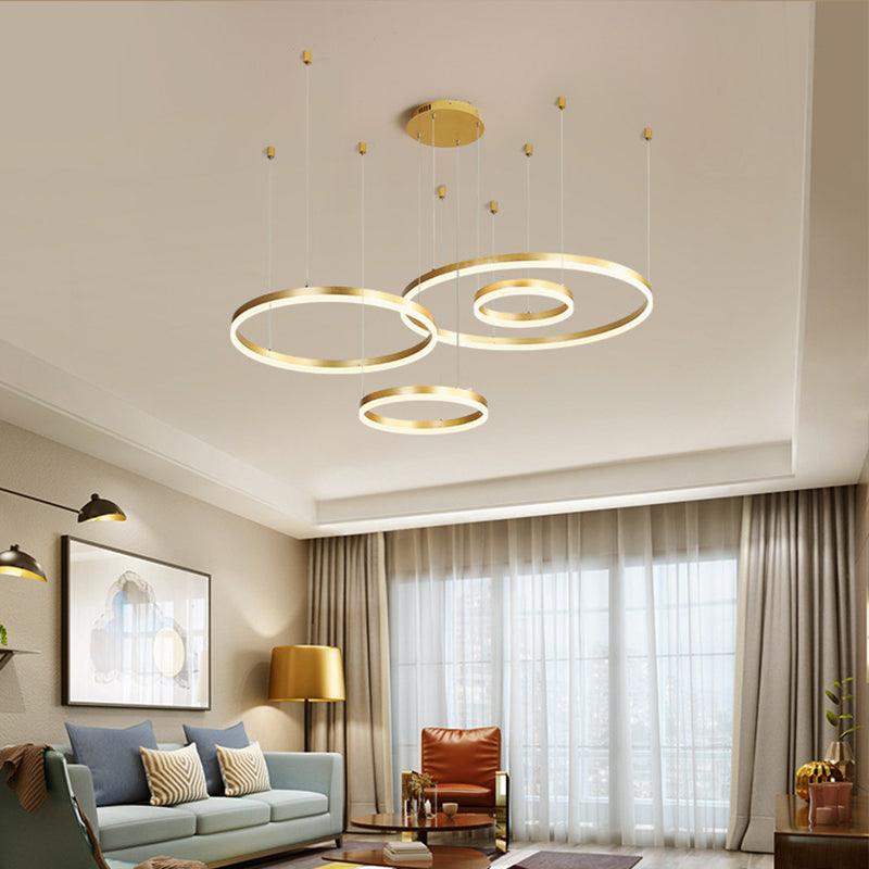 Modern 3/4-Tiered Chandelier LED Pendant Lighting Gold/Coffee - Rebooters