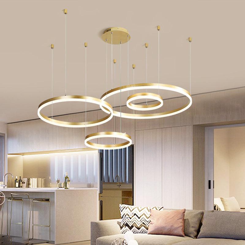 Modern 3/4-Tiered Chandelier LED Pendant Lighting Gold/Coffee - Rebooters