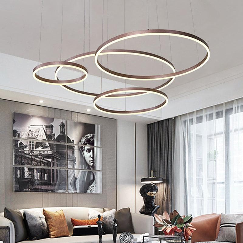Modern 3/4-Tiered Chandelier LED Pendant Lighting Gold/Coffee - Rebooters