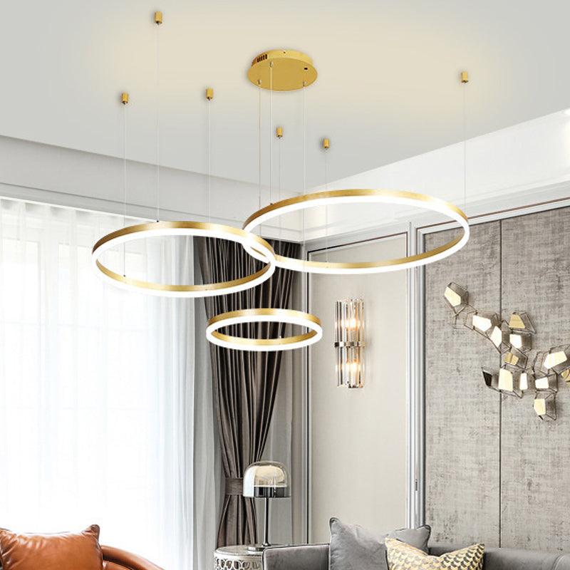 Modern 3/4-Tiered Chandelier LED Pendant Lighting Gold/Coffee - Rebooters