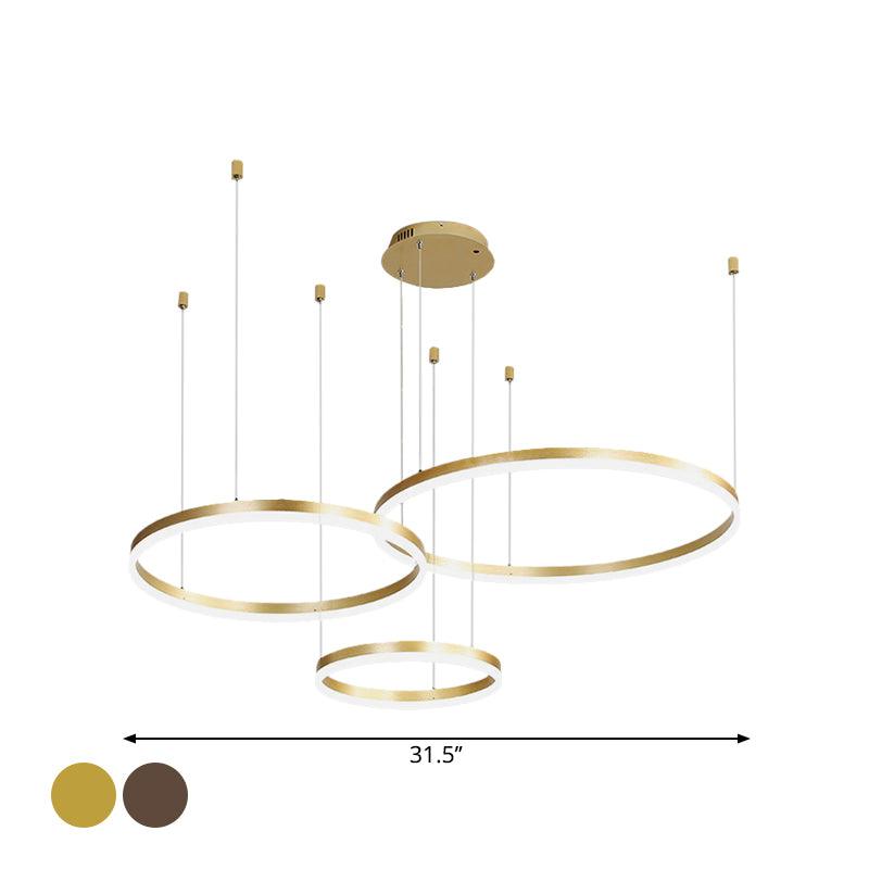 Modern 3/4-Tiered Chandelier LED Pendant Lighting Gold/Coffee - Rebooters