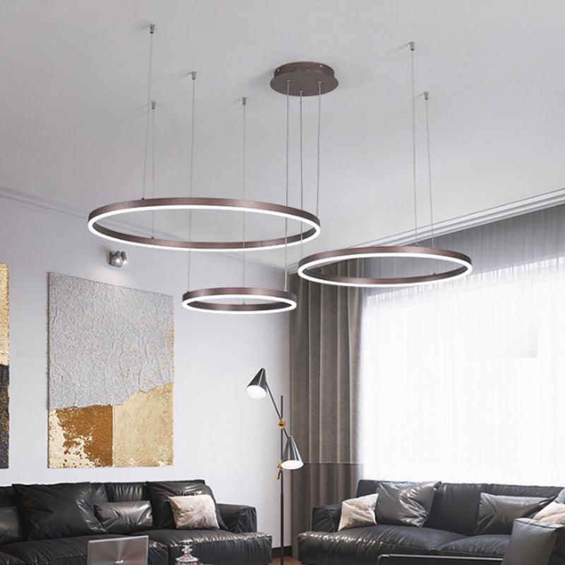 Modern 3/4-Tiered Chandelier LED Pendant Lighting Gold/Coffee - Rebooters
