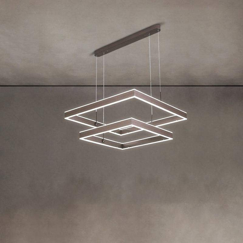 2/3/4 Tiers Square Living Room Chandelier Acrylic LED Pendant - Rebooters