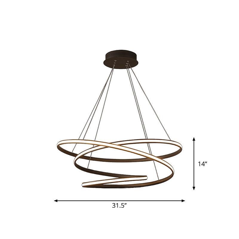 Acrylic Spiral Chandelier Light Simplicity LED Coffee Pendant - Rebooters