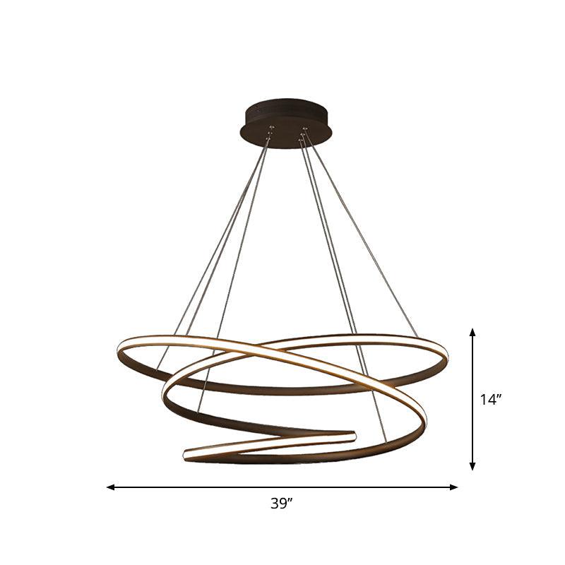 Acrylic Spiral Chandelier Light Simplicity LED Coffee Pendant - Rebooters