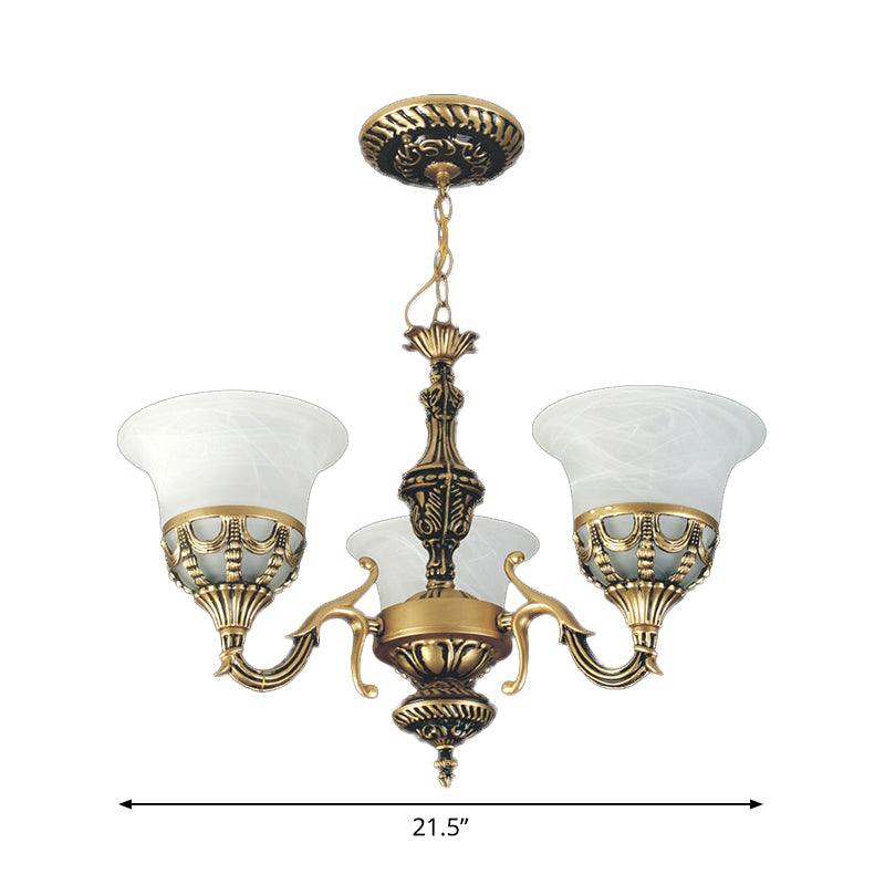 3-Light Hanging Chandelier Traditional Restaurant Pendant Lamp - Rebooters