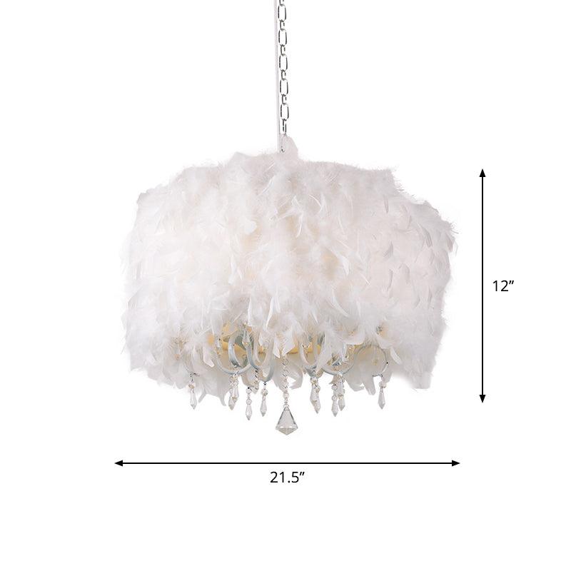 5 Lights Dining Room Chandelier Nordic White Pendant Fixture - Rebooters