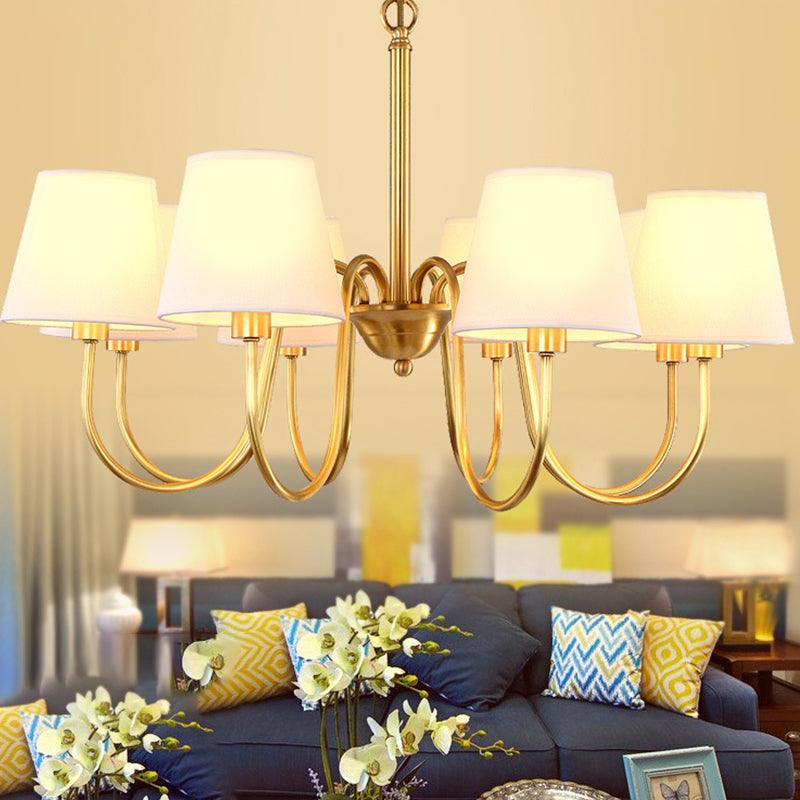 3/6/8 Lights Swooping Curve Chandelier Gold Metal Lamp - Rebooters