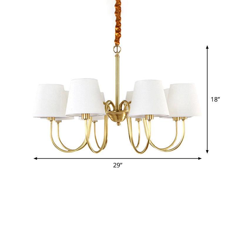 3/6/8 Lights Swooping Curve Chandelier Gold Metal Lamp - Rebooters