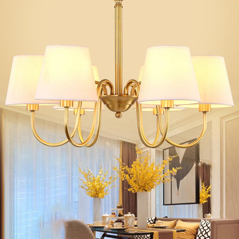 3/6/8 Lights Swooping Curve Chandelier Gold Metal Lamp - Rebooters