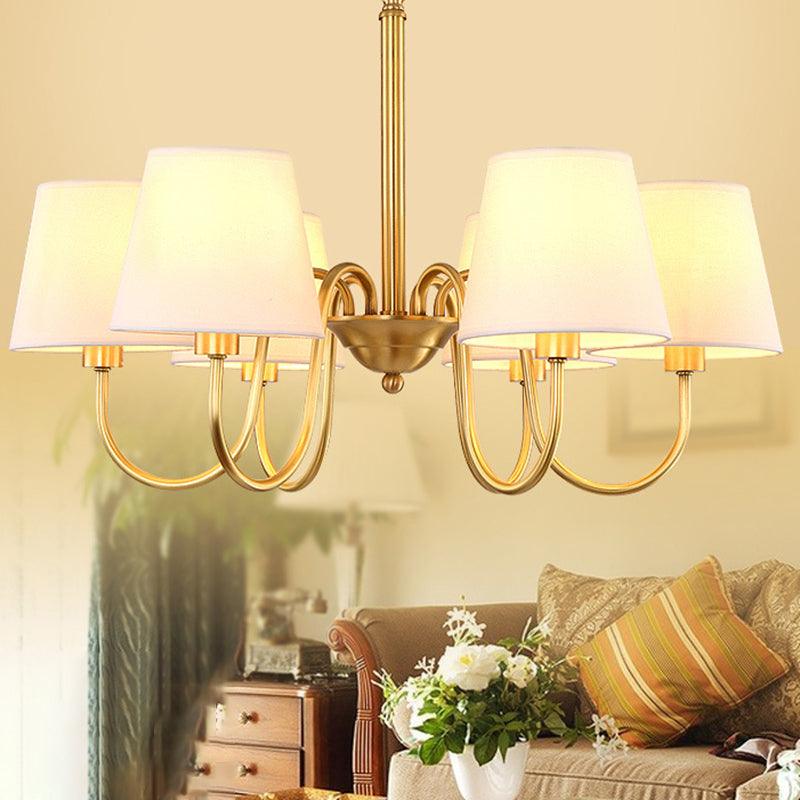 3/6/8 Lights Swooping Curve Chandelier Gold Metal Lamp - Rebooters