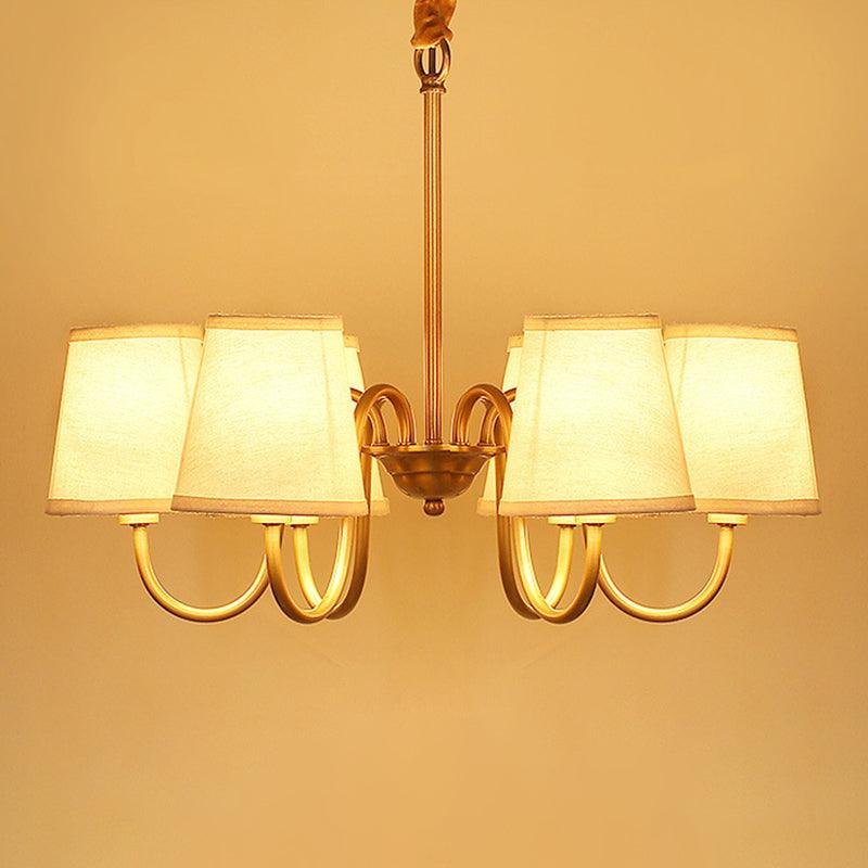 3/6/8 Lights Swooping Curve Chandelier Gold Metal Lamp - Rebooters